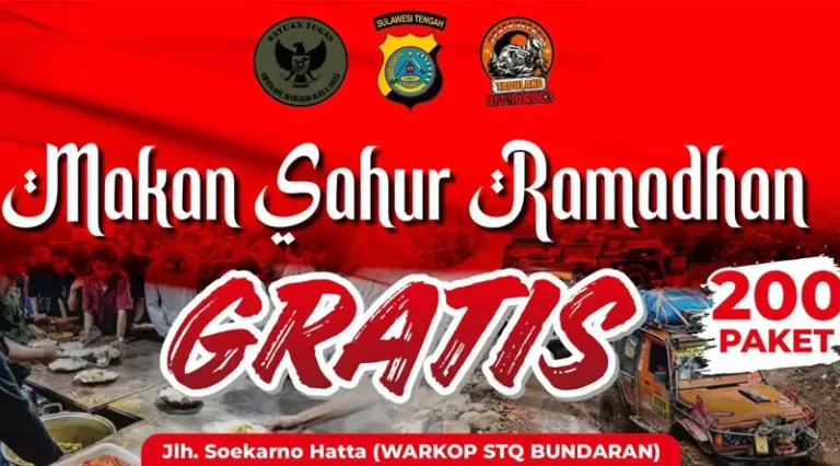Plyer makan sahur gratis 200 paket setiap malam program Satags Madago Raya dan BTOF. (Sumber: Humas Satgas Madago Raya)