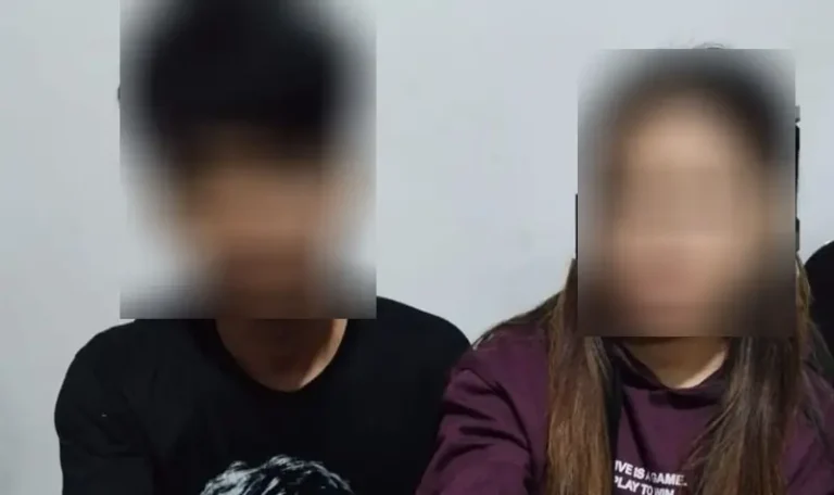 Sepasang kekasih yang ditangkap karena diduga mengedarkan narkotika di Parigi Utara, Rabu (9/4/2025). (Humas Polres Parigi Moutong)