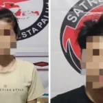 Dua dari empat terduka penyalahguna narkotika yang ditangkap jajaran Polresta Palu, Senin (16/6/2025). (Foto: Humas Polresta Palu)
