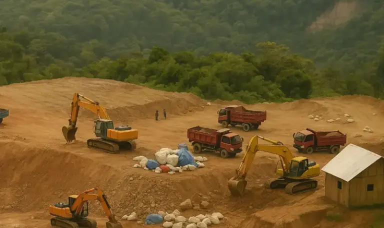 Ilustrasi tambang emas. (Foto: Copilot)
