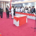 Asisten Perekonomian dan Pembangunan, Rudi Dewanto melantik Duta Pancasila Paskibraka Sulteng di Ruang Polibu, Kantor Gubernur, Rabu (11/6/2025). (Foto: Humas Pemprov Sulteng)