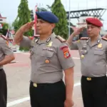 Perwakilan dari 871 Polisi Polda SUlteng yang mendapat kenaikan pangkat dalam apel di Halaman Mapolda Sulteng, Senin (30/6/2025). (Foto: Humas Polda Sutleng)