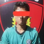 A, terduga pelaku pencurian kabel tembaga yang ditangkap jajaran Polsek Mantikulore, Jumat (13/6/2025).(Foto: Humas Polresta Palu)