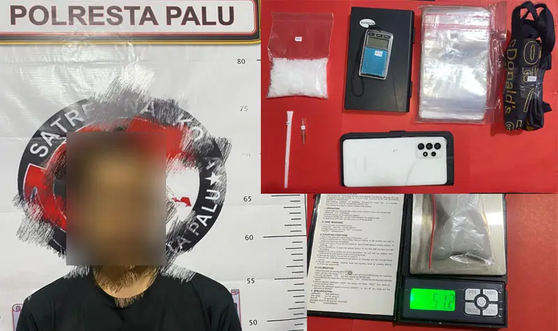 Tersangka MP yang ditangkap atas dugaan pengedaran sabu di BTN Palupi Permai, Rabu (11/6/2025). (Foto: Humas Polresta Palu)