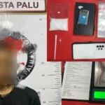 Tersangka MP yang ditangkap atas dugaan pengedaran sabu di BTN Palupi Permai, Rabu (11/6/2025). (Foto: Humas Polresta Palu)