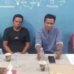 Ketua Divisi Advokasi KOMIU Ufudin memberikan keterangan terkait IUP dua perusahaan di Toaya, Donggala, Rabu (30/7/2025). (@KOMIU)