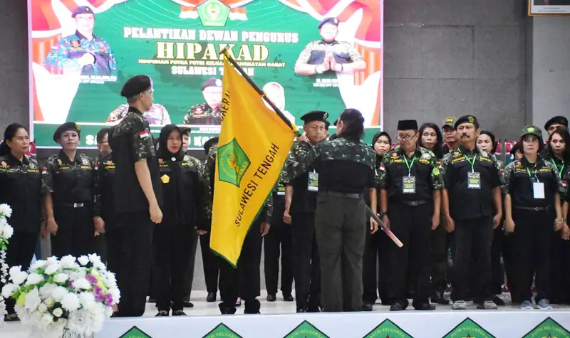 Pelantikan pengurus HIPAKADSulawesi Tengah di Aula Manggala Sakti Korem 132/Tdl, Sabtu (12/7/2025). (Foto: Penrem 132/Tdl)