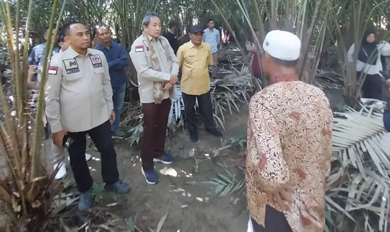Tim Ahli Indikasi Geografis Direktorat Jenderal Kekayaan Intelektual meninjau langsung perkebunan salak pondoh SImpang Raya di Banggai. (Foto: Kemenkum Sulteng)