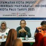 Kadispora Kota Palu, AMiruddin pada pembukaan Muskot KORMI di Palu, Sabtu (23/8/2025). (©Prokopim Setda Kota Palu/Iwan)