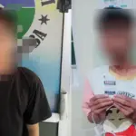 Dua tersangka kasus tembakau sintetis dan ganja yang ditangkap Satresnarkoba Polresta Palu, Selasa (12/8/2025). (©Humas Polresta Palu)