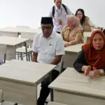 Wagub Sulteng dr Reny A. Maladjido bersama Asisten 1 Pemrpov Sulteng Fakhruddin Yambas, Kepala Sentra Nipotove Diah Rini Lesmawati, Kadis Sosial Sulteng Siti Hasbiah berada di ruang kelas SRT 20 di Palu, Jumat (15/8/2025). (©bmzIMAGES/basri marzuki)