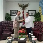 Wali Kota Palu Hadianto Rasyid berada di kantor Kemenkeu untuk melobi barter aset di Jakarta, Kamis (7/8/2025). (©Prokopim Setda Kota Palu/Qadri)
