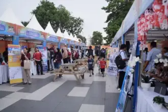 Suasana Expo Gebyar RUmah Merdeka di Lpaangan Vatulemo, Sabtu (30/8/2025). (©Prokopim Setda Kota Palu/Imron)