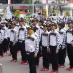 Kontingan POPDA Kota Palu yang dilepas untuk berlaga di tingkat Provisnis Sulteng di halaman kantor Wali Kota Palu, Senin (25/8/2025). (©Prokopim Setda Kota Palu/Iwan)