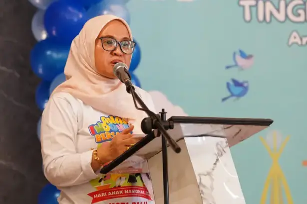 Sekda Kota Palu, Irmayanti pada peringatan Hari Anak nasional di Palu, Sabtu (30/8/2025). (©Prokopim Setda Kota Palu/Jufri)