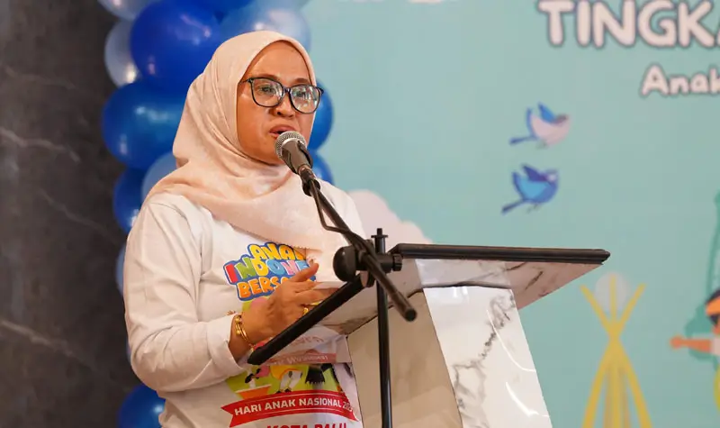 Sekda Kota Palu, Irmayanti pada peringatan Hari Anak nasional di Palu, Sabtu (30/8/2025). (©Prokopim Setda Kota Palu/Jufri)