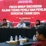 FGD Pemilu dan pemilihan 2024 yang digelar KPU Sulteng di Palu, Senin (22/9/2025). (©KPU Sulteng)