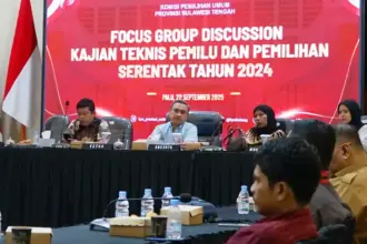 FGD Pemilu dan pemilihan 2024 yang digelar KPU Sulteng di Palu, Senin (22/9/2025). (©KPU Sulteng)