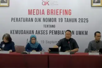 Media briefing OJK terkait POJK Nomor 19/2025 di Jakarta, Jumat (19/9/2025). (©Tangkaapn layar OJK)