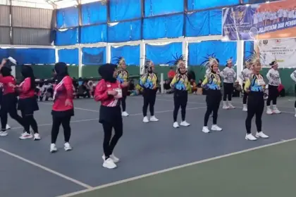 Lomba arobik dan senam zumba memperingati HUT ke-47 Kota Palu, Minggu (21/9/2025). (©Humas Pemkot Palu)
