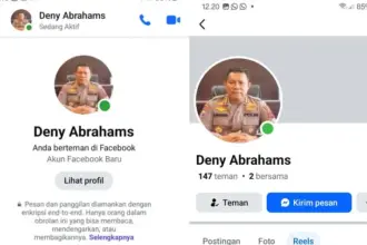 Penampakan akun facebook palsu yang mencatut nama dan foto Kapolresta Palu. (©Humas Polresta Palu)