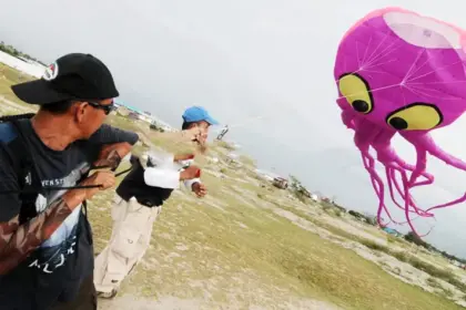 Ilustrasi festival layang-layang di Palu. (©bmzIMAGES/basri marzuki)