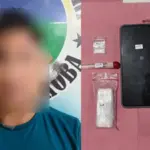 Tersangka AHR bersama barang bukti sabu yang disita polisi, Selasa (9/9/2025). (©Humas Polresta Palu)
