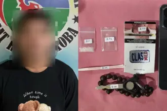 AF (30) bersama barang bukti yang disita aparat Polresta Palu, Rabu (3/9/2025). (©Humas Polresta Palu)