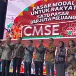 Opening ceremony Capital Market Summit & Expo (CMSE) 2025 di Gedung Bursa Efek Indonesia (BEI), Jakarta, Jumat (17/10/2025). (© Republika/Eva Rianti)