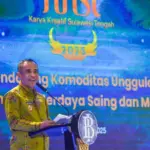 Gubernur Sulteng Anwar Hafid menyampaikan sambutan pada pembukaan KKST 2025 di Palu, Rabu (15/10/2025). (© bmzIMAGES/Basri Marzuki)