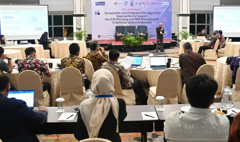 Suasana High Level Dialog untuk mendukung Integrated Coastal Management (ICM) and Marine Protected Area (MPA), di Hotel Gransya, Kamis (23/10/2025). (©Biro Adpim Pemprov Sulteng)