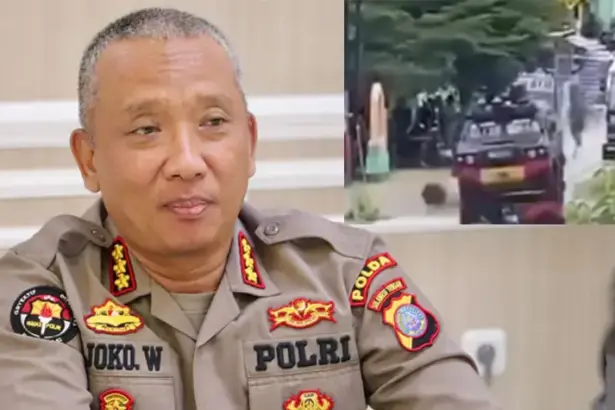 Kabid Humas Polda Sulteng, Kombes Pol Djoko Triwinartono. Inset: tangkapan layar video penggerebekan di kayu Malue. (©Humas Polda Sulteng)