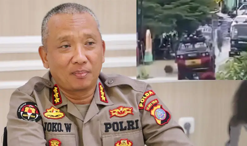 Kabid Humas Polda Sulteng, Kombes Pol Djoko Triwinartono. Inset: tangkapan layar video penggerebekan di kayu Malue. (©Humas Polda Sulteng)