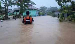 Tim SAR menyisir lokasi banjir di Desa Tuweley, Baolan, Tolitoli, Minggu (26/10/2025). (©Basarnas Palu)