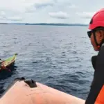 Tim SAR melakukan pencarian seorang nelayan yang doilaporkan jatuh ke laut di periarian pulau Bone Uliuno, Banggai, Senin (27/10/2025). (©Basarnas Palu)