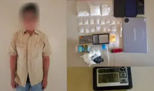 Tersangka ksus narkotika, GKG (63) yang ditangkap Ditresnarkoba Polda SUlteng di Tolitoli, Rabu (22/10/2025). (©Humas Polda Sulteng)