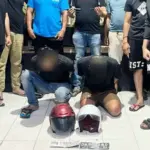 Dua terduka pelaku curanmor, A dan E saat dibekuk di Mapolresta Palu, Kamis (16/10/2025). (© Humas Polresta Palu)