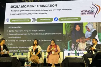 Utusan Yayasan Sikola Mombine, Wulan Trisya Lembonunu (kedua kanan) pada Social Enterprise World Forum (SEWF) 2025 di Songshan Cultural and Creative Park, Taipei, Taiwan, 29-31 Oktober 2025. (©Sikola Mombine)