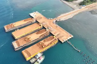 Fasilitas pengangkutan hasil galian di PT Vale IGP Bahodopi, Morowali. (©PT Vale Indonesia)