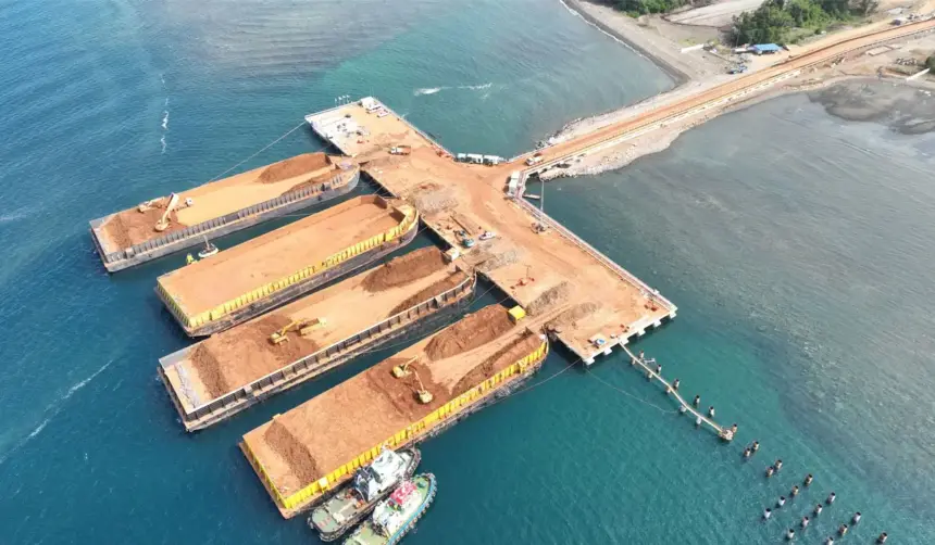 Fasilitas pengangkutan hasil galian di PT Vale IGP Bahodopi, Morowali. (©PT Vale Indonesia)