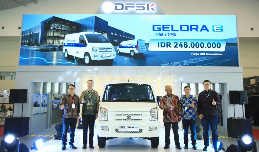 Peluncuran DFSK Gelora E pada Gaikindo Jakarta Auto Week (GJAW) 2025 di Hall 3, Booth 3F, Indonesia Convention Exhibition (ICE) BSD City, Jumat (21/11/2025). (©Sokonindo Automobile)