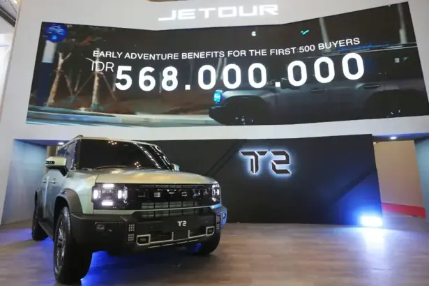 Jetour T2 pad apeluncurannya di GJAW 2025. (©Jetour)