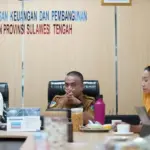 Wali Kota Palu Hadianto bersama Wawali Imelda saat berkunjung ke Kantor BPKP Sulteng, Selasa (11/11/2025). (©Prokopim Setda Kota Palu/Yuspi)