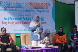 Kegiatan edukasi massal bertajuk Geser ISPA oleh PT Vale Indonesia di Morowali, Kamis (13/11/2025). (©PT Vale Indonesia)