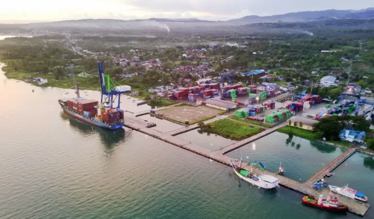 Ilustyrasi aktivitas bongkar muat di Pelabuhan Pantoloan Palu. (©bmzIMAGES/Basri Marzuki)