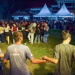 Dero bersama usai penutupan Pagelaran budaya Pamona Poso di Halaman kantor Wali Kota Palu, Sabtu (22/11/2025) malam. (©Prokopim Setda Kota Palu/Imron)