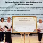 Deklarasi pernyataan bersama untuk aksi generasi iklim di Jakarta. (©Save The Children)