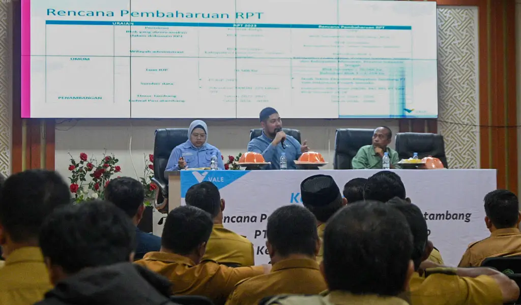 Pemaparan rencana pembaharuan dokumen pascatambang di Blok Sorowako oleh PT Vale Indonesia di Luwu Timur, Selasa (25/11/2025). (©PT Vale Indonesia)