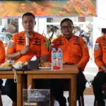 Dari kiri ke kanan: Kepala Urusan Umum Ruslan, Kepala Basarnas Palu Muh Rizal, Kepala Subseksi Operasi Rusmadi, dan Kepala Subseksi Sumberdaya Afrizal Soelaiman pada Coffee Morninbg bersama wartawan di Palu, Rabu (24/12/2025). (©Basarnas Palu)