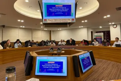 Pemaparan praktik baik Kota Palu pada Workshop Regional Asia di India awal Desember 2025 lalu. (©Diskominfosantik Kota Palu)